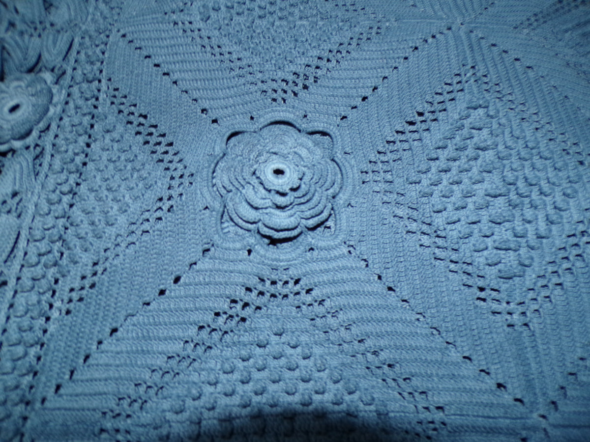 French lace bed throw hand dyed - vintage