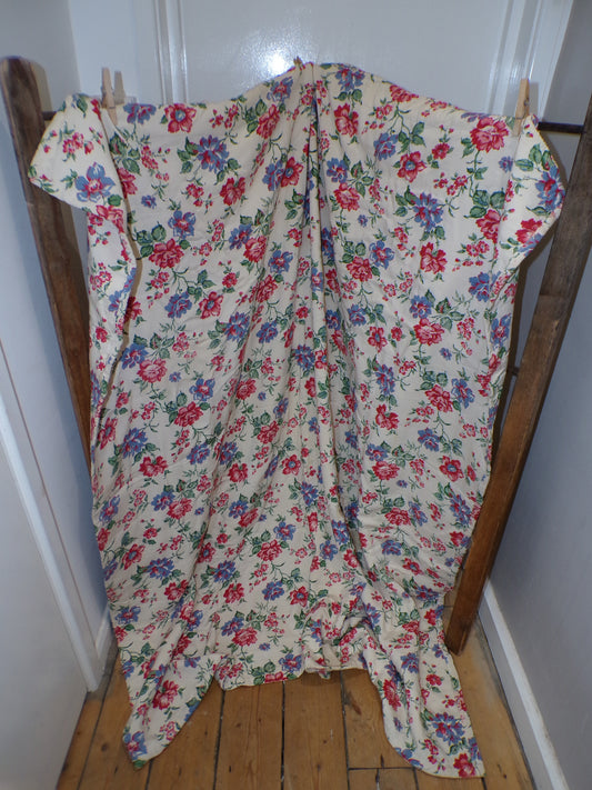 French hand sewn floral quilt