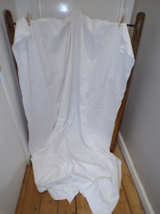 Vintage French white cotton bed throw