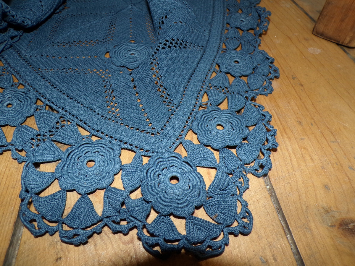 French lace bed throw hand dyed - vintage