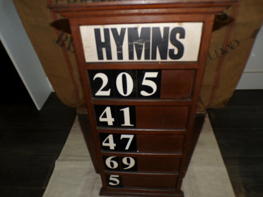 Vintage oak church hymn board