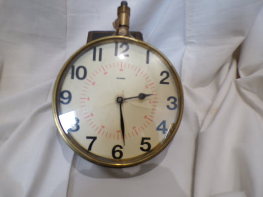 Brass converted pressure gauge clock