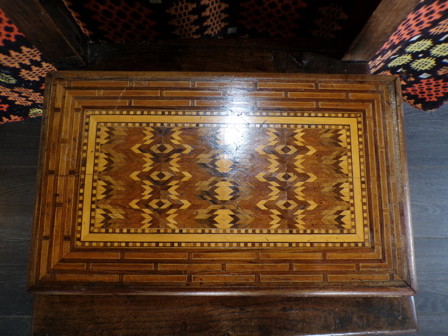 A nineteenth century inlaid walnut workbox