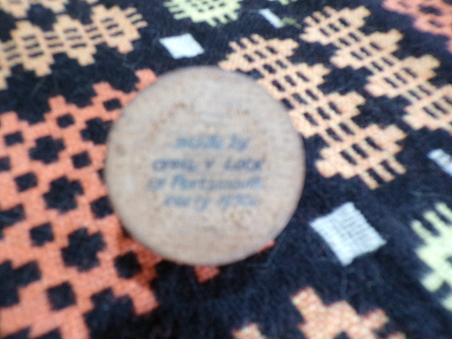 Two treen items - one a small match holder and the other a carved lidded pot