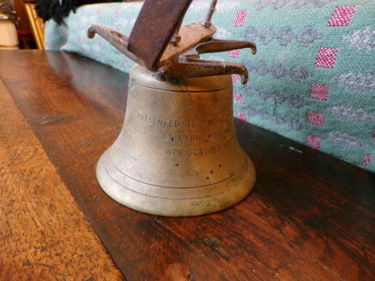 Ships brass bell - commemorative with engraving