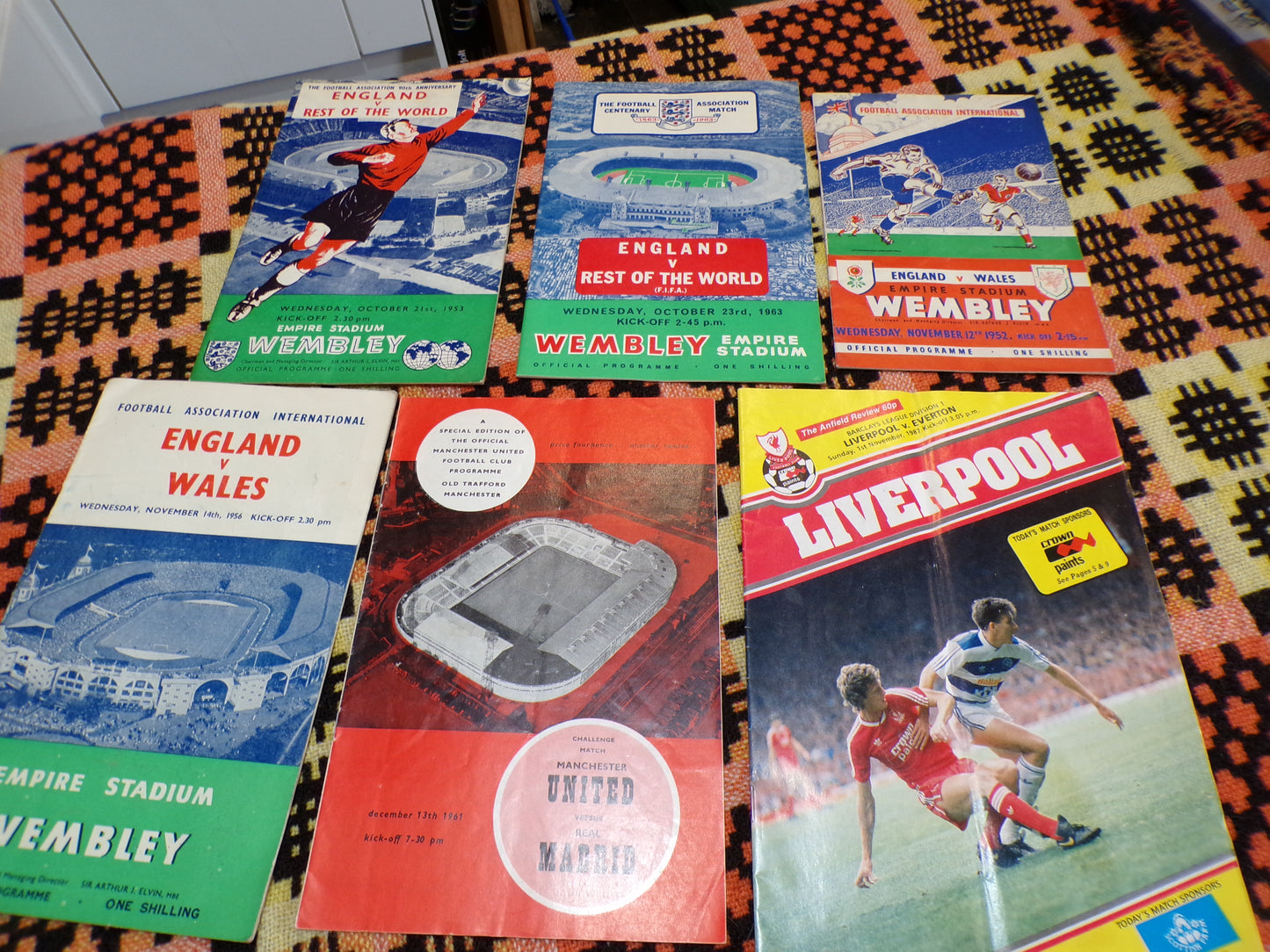 Vintage football programmes