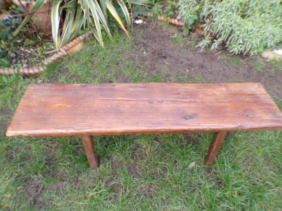 Rustic oak bench