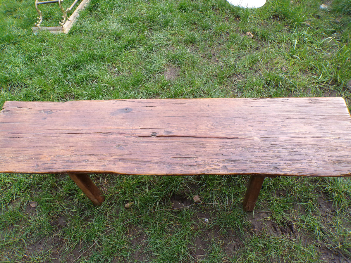 Rustic oak bench