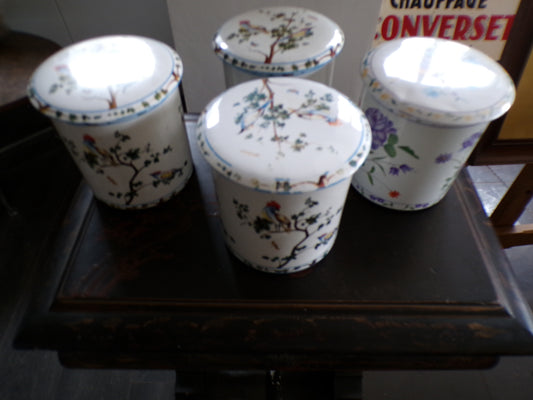 Pretty French enamel tins - vintage