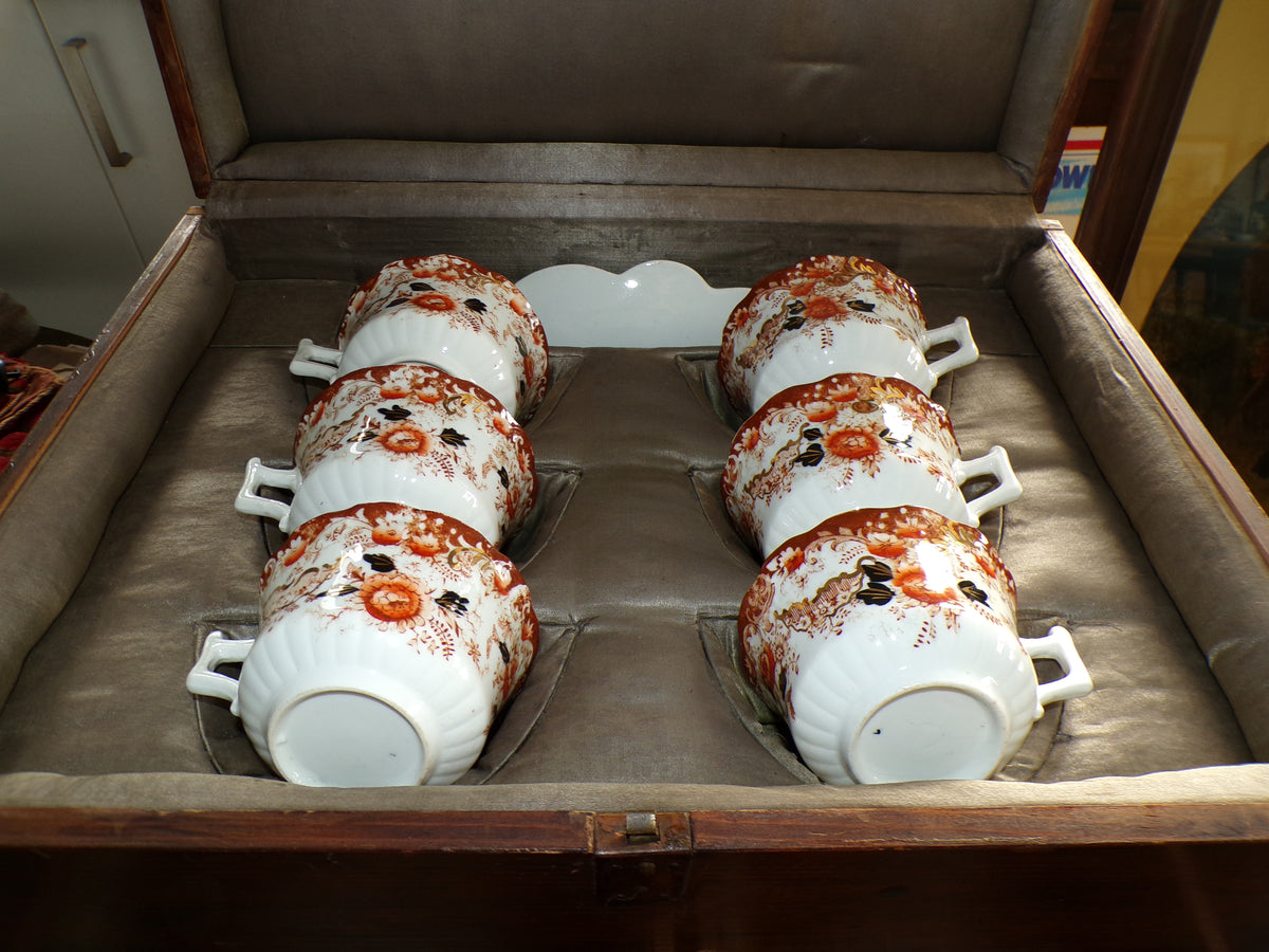 Silk lined china tea service chest