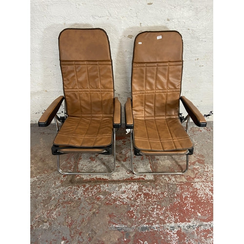 Two Italian Maule Marga style folding recliners