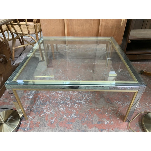 Renato Zevi 1970s brass and chrome coffee table