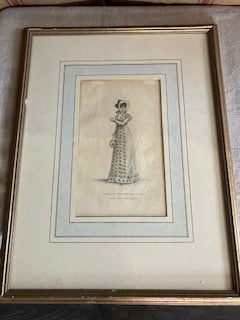 Georgian fashion print in gilt frame