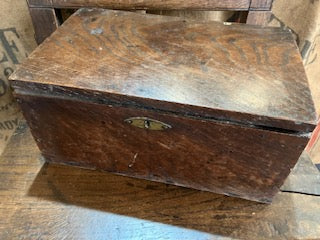 Old oak, rustic storage box - possibly for letters?