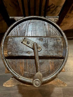 Nineteenth century oak top butter churner