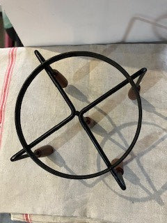 Mid century oak and metal candle holder