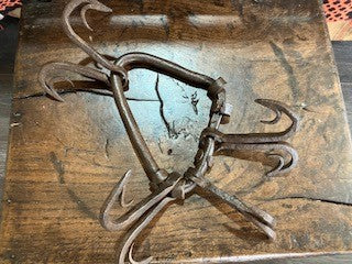 Antique iron game hooks