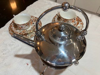 Silver plated spirit kettle