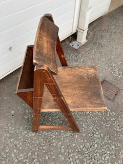 Unusual wooden chapel chairs